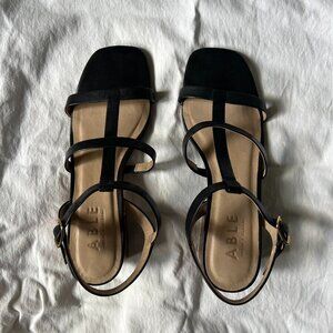 Able Black Strappy Sandals